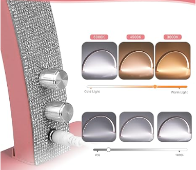 Vista 3 de Lámpara de media luna Luz Led - Media Luna: Rosa Grande